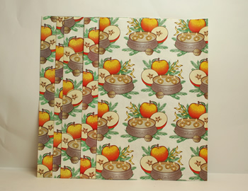 【メーカー廃番】チェコのクリスマス紙袋　ろうそく　りんごの商品写真