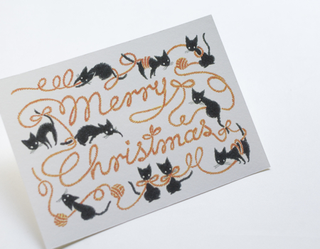 【取扱終了】クリスマス 猫 ポストカード