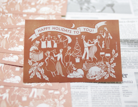 【取扱終了】ATELIER TITI クリスマス ポストカード party