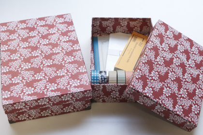 【メーカー廃番】お道具箱 つるの花（えんじ）の商品写真
