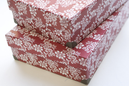 【メーカー廃番】お道具箱 つるの花（えんじ）の商品写真