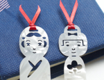 セルロイド 手作り栞×夜長堂 こけし