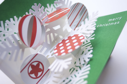 【取扱終了】クリスマスカード Pop-Up Tree with Spinning Ornaments の商品写真