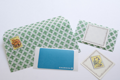 【取扱終了】ワックスペーパーの封筒 紋章（白×緑）の商品写真