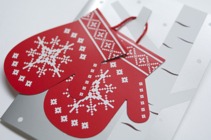 【取扱終了】クリスマスカード Mittens on a Treeの商品写真
