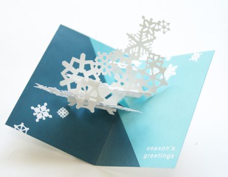【取扱終了】クリスマスカード Pop-Up 雪の結晶