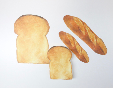 【取扱終了】こんがりパンの型抜きカードセット（4枚）