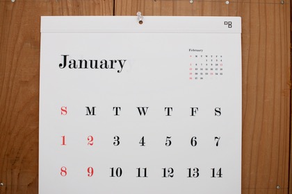 【取扱終了】D-BROS Typeface Calendar　壁掛けカレンダーの商品写真