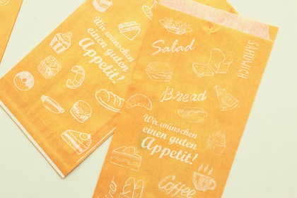 【取扱終了】ドイツ パン屋さんの袋 quten Appetit! オレンジの商品写真