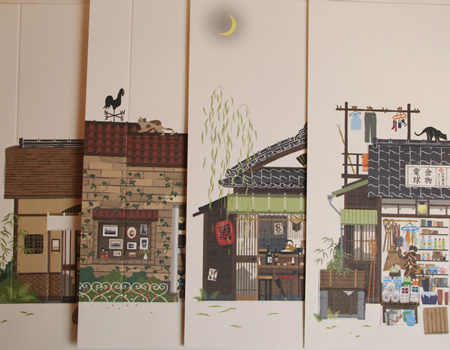 【取扱終了】街並みハガキ　第3章　和菓子屋・荒物屋・写真館・居酒屋
