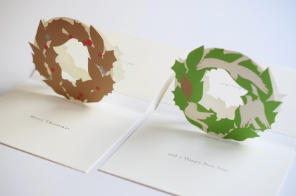 【取扱終了】リース 白 クリスマスカードの商品写真