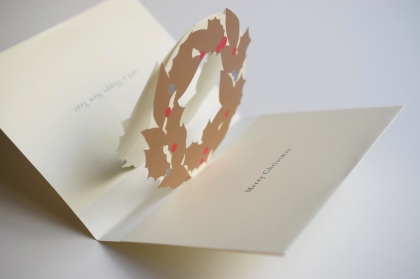 リース 白 クリスマスカードの商品写真