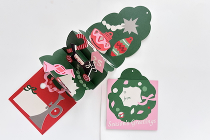 ピンクリース クリスマスカードの商品写真