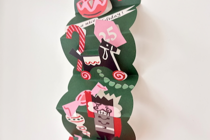 ピンクリース クリスマスカードの商品写真