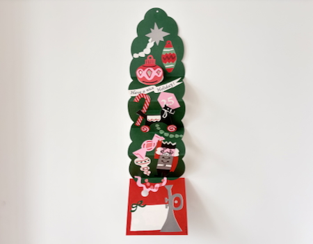 ピンクリース クリスマスカード