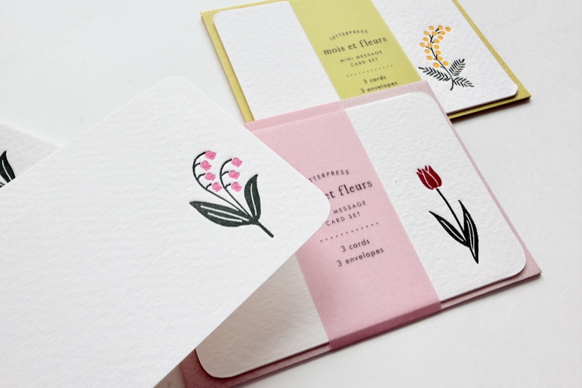 mois et fleurs ミニメッセージカードセット（メッセージカード）の