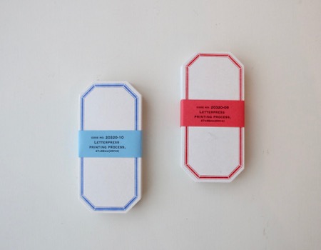 凸版印刷 ラベルカード（八角） レッド/ スカイブルー