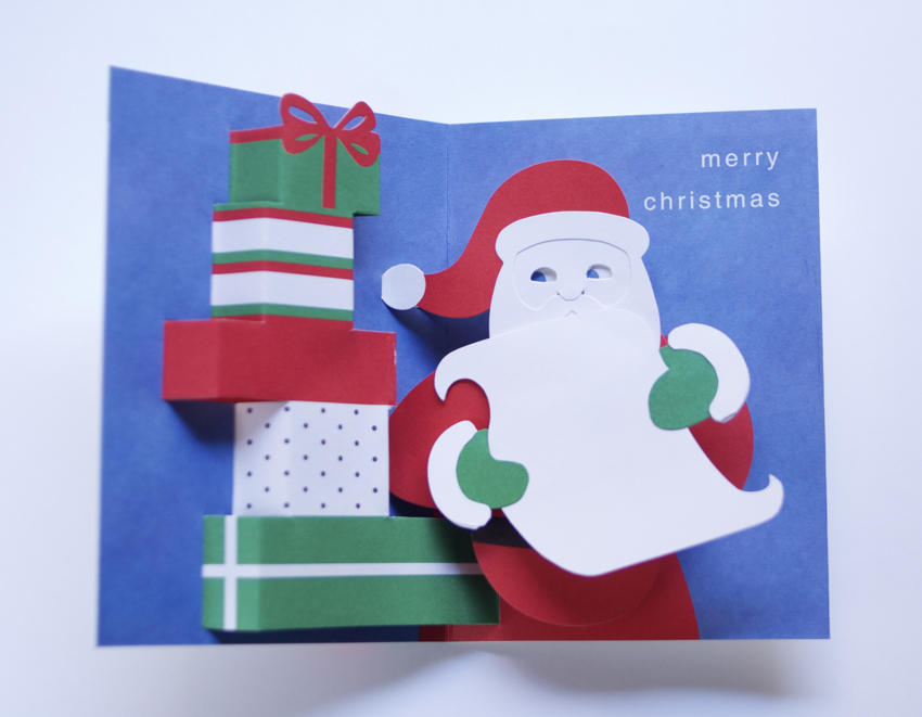 メーカー廃番】クリスマスカード Pop-Up Santa's List/MoMA