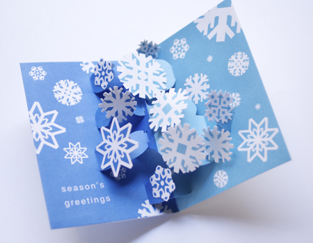 クリスマスカード Pop-Up Snowflakes