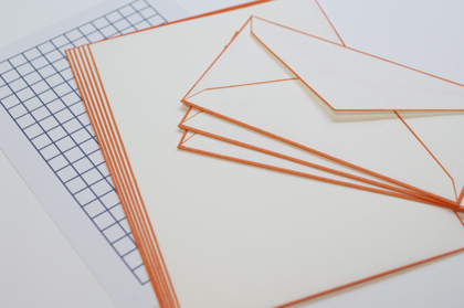 木版摺 色ふちレターセット 橙の商品写真