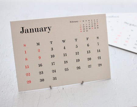 【取扱終了】D-BROS Typeface Calendar　卓上カレンダー