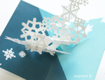 クリスマスカード Pop-Up 雪の結晶