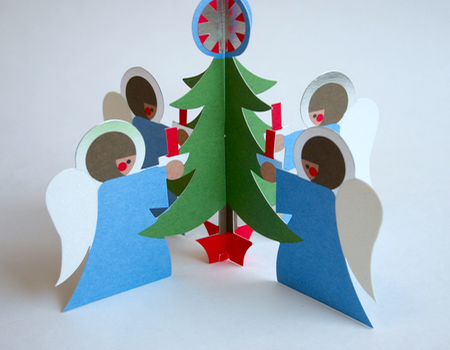【取扱終了】holiday cards ANGELS WITH TREE