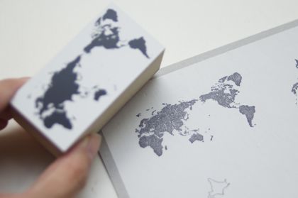 ハンコ 世界地図の商品写真