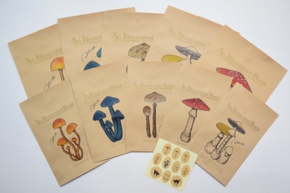 キノコ図鑑シリーズ2 アンティークきのこ図鑑のラッピング袋の商品写真