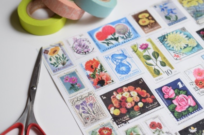 すずらん舎 切手柄ペーパー 花の商品写真
