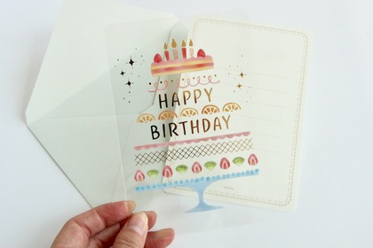 透明グリーティングカード　HAPPY BIRTHDAYの商品写真